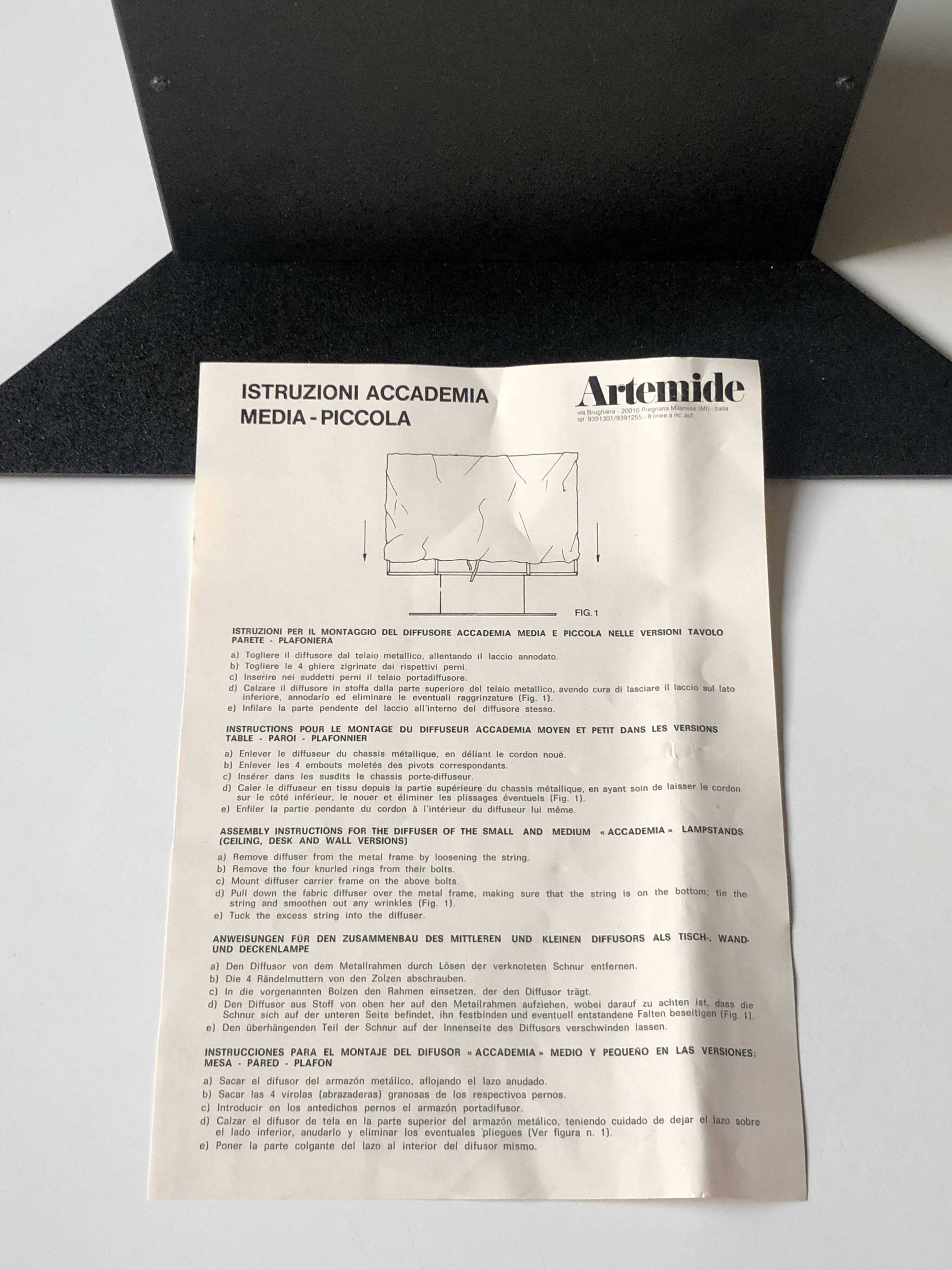 Accademia Tavolo lamp by Cini Boeri for Artemide, Italy 1978