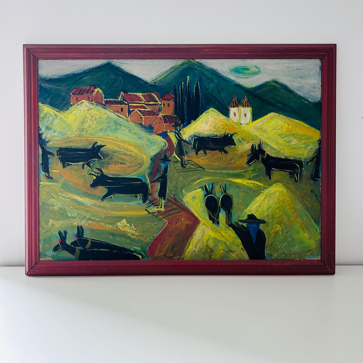 Large naive animal painting