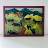 Large naive animal painting