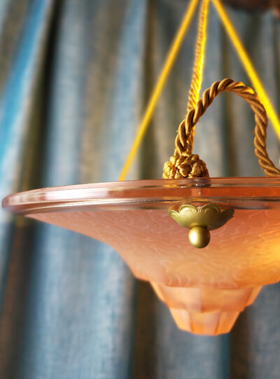 Suspension Art Deco pink basin