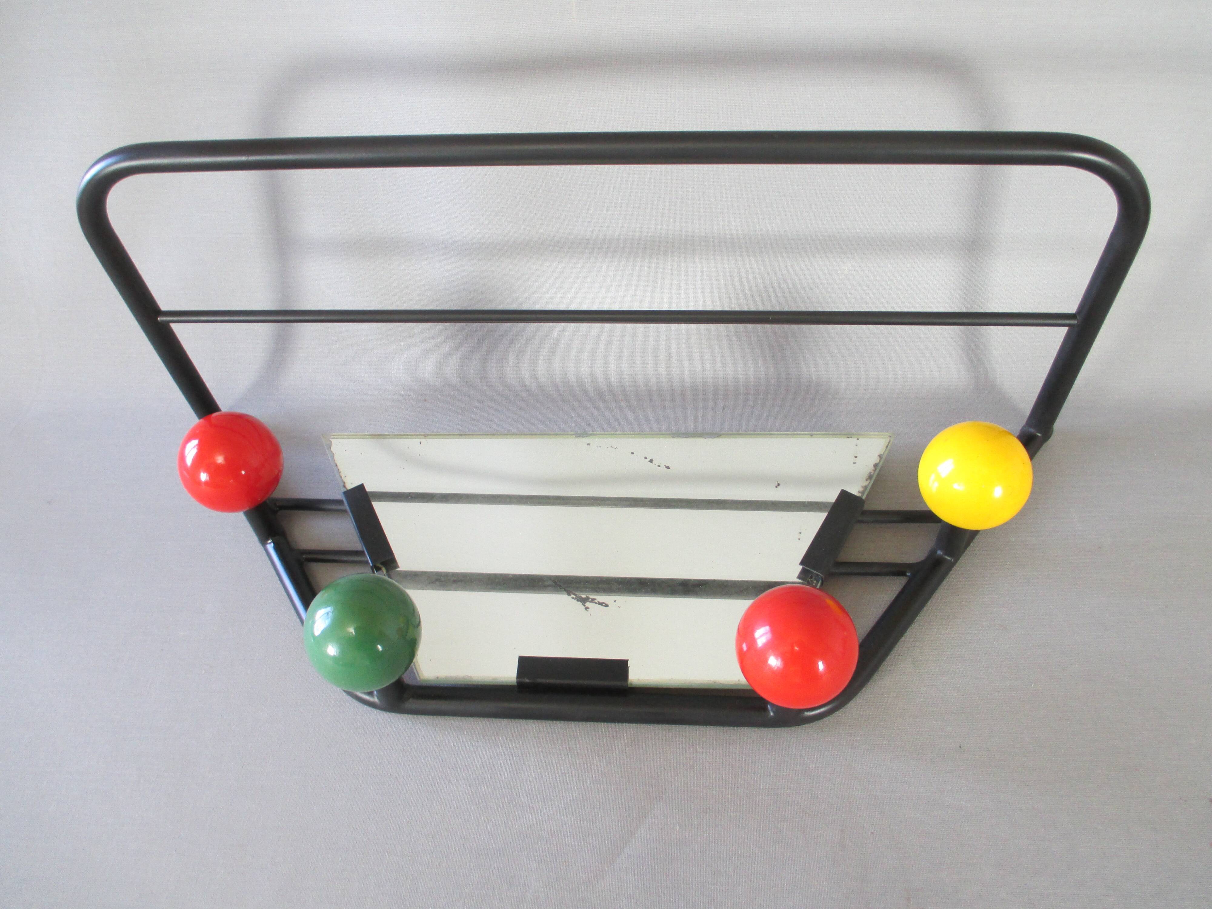 Wall coat rack with vintage balls