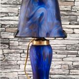 Mushroom lamp in glass paste 1980