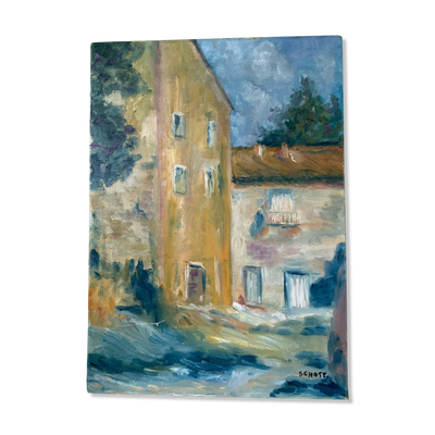 Peinture contemporaine village coloré