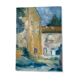 Contemporary painting colorful village