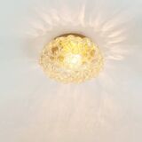 Mid-Century Amber Bubble Glass Flush Mount by Helena Tynell for Limburg, Germany, 1960s