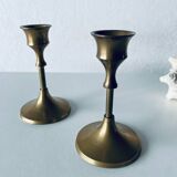 Pair of gilded brass candlesticks