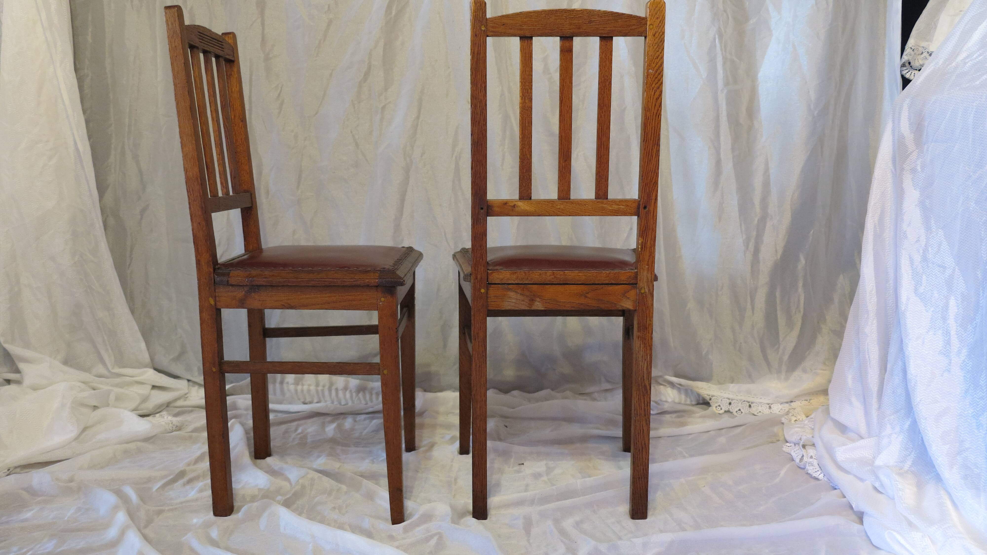 set of 5 oak dining room chairs