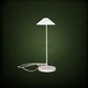 Modernist desk lamp in white metal and gold brass, Bauhaus spirit – 1960s