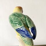 Ceramic parakeet, exotic bird in slip