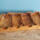 Olive wood aperitif platter and ramekins