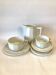 Apilco Bistro Pitcher and Cup Set, Antique White with Yellow and Green Trim