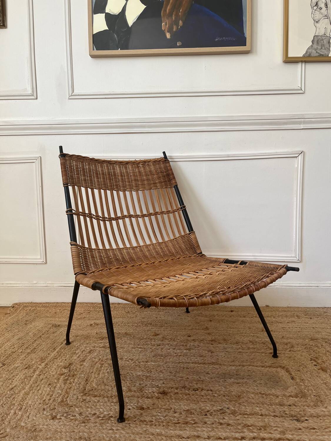 Raoul Guys Airborne rattan and metal armchair