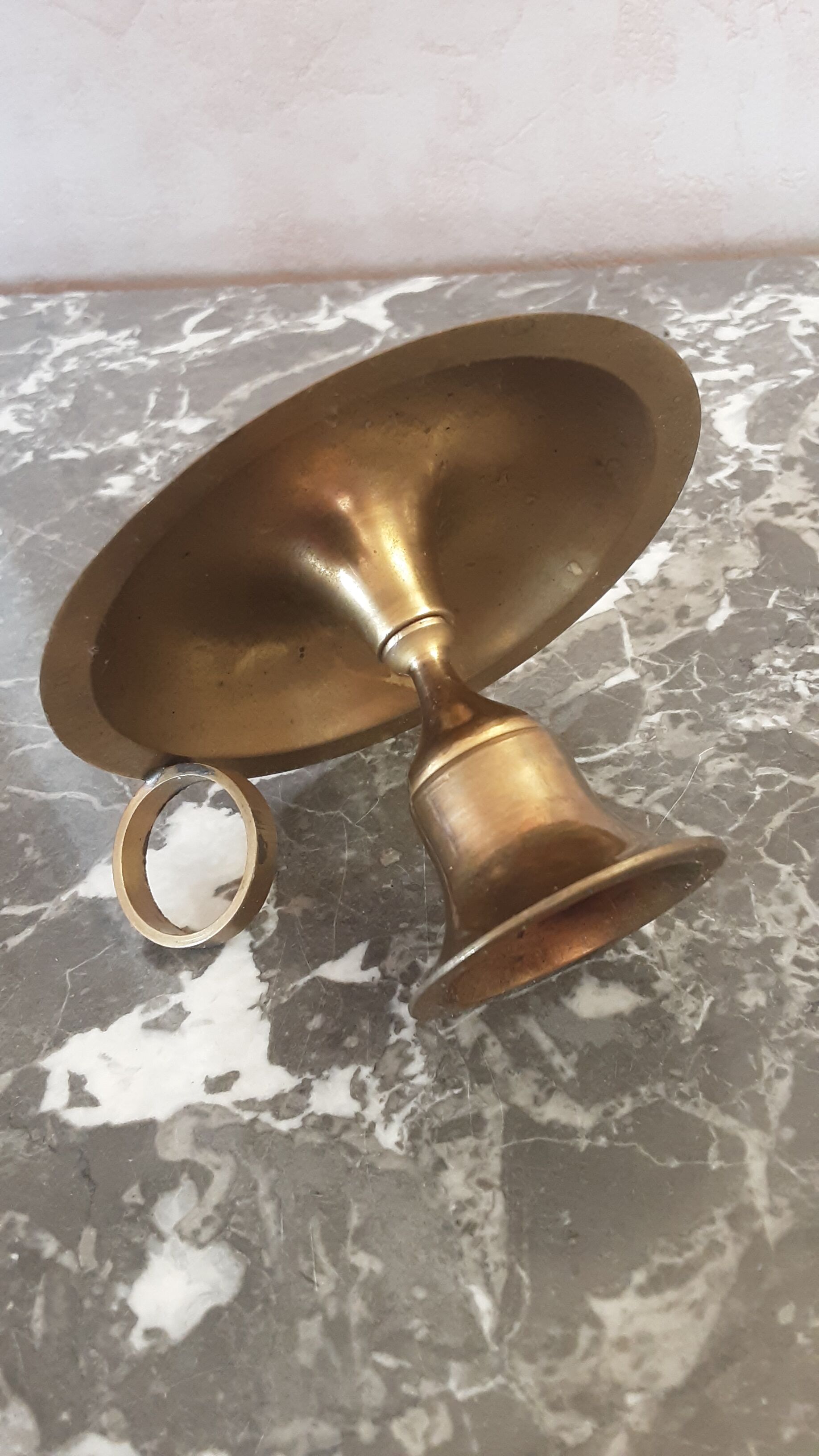 Brass hand-held candle holder - vintage