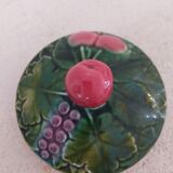 Majolica water pitcher in slipware signed Salin les Bains