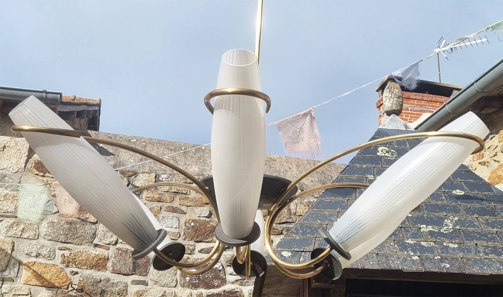 Lunel chandelier, Production Royal Lumières, vintage, 1950s