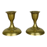 Pair of vintage gilded brass candlesticks