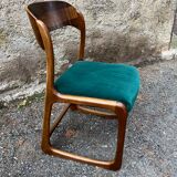Emile and Walter Baumann walnut sleigh chair 60s