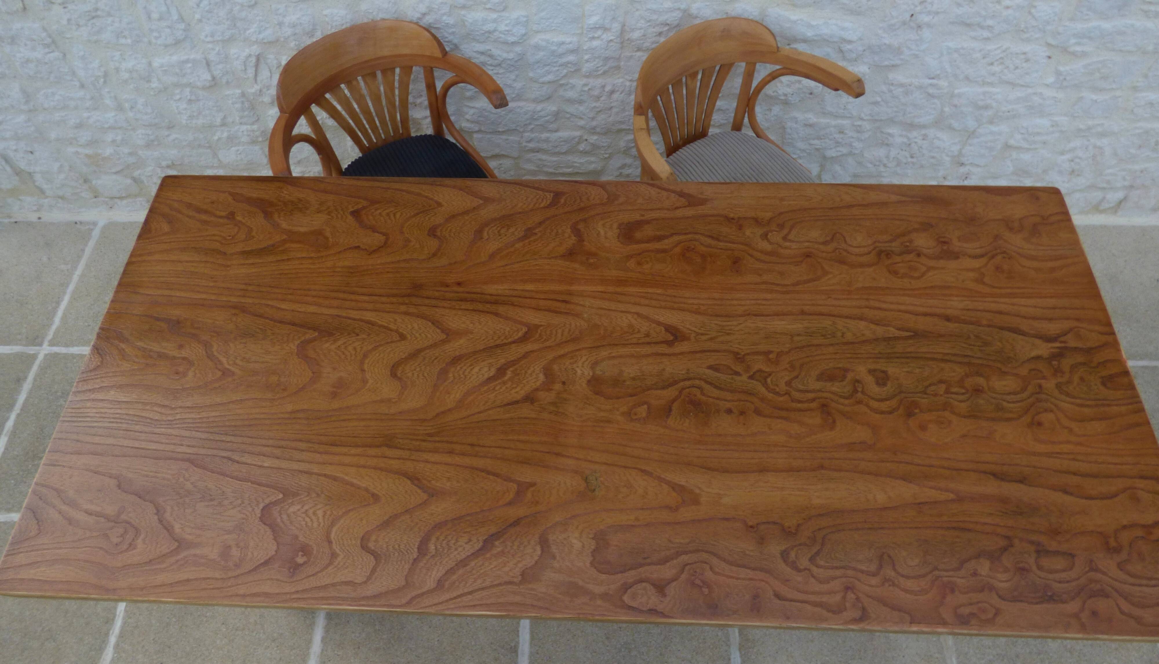 Farm table with 1 drawer in solid oak, natural colour - Totally res