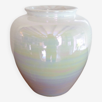 Vase en faïence irisée, 1960