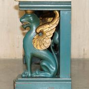 Console ancienne sculptée à la main circa 1880 avec plateau en marbre