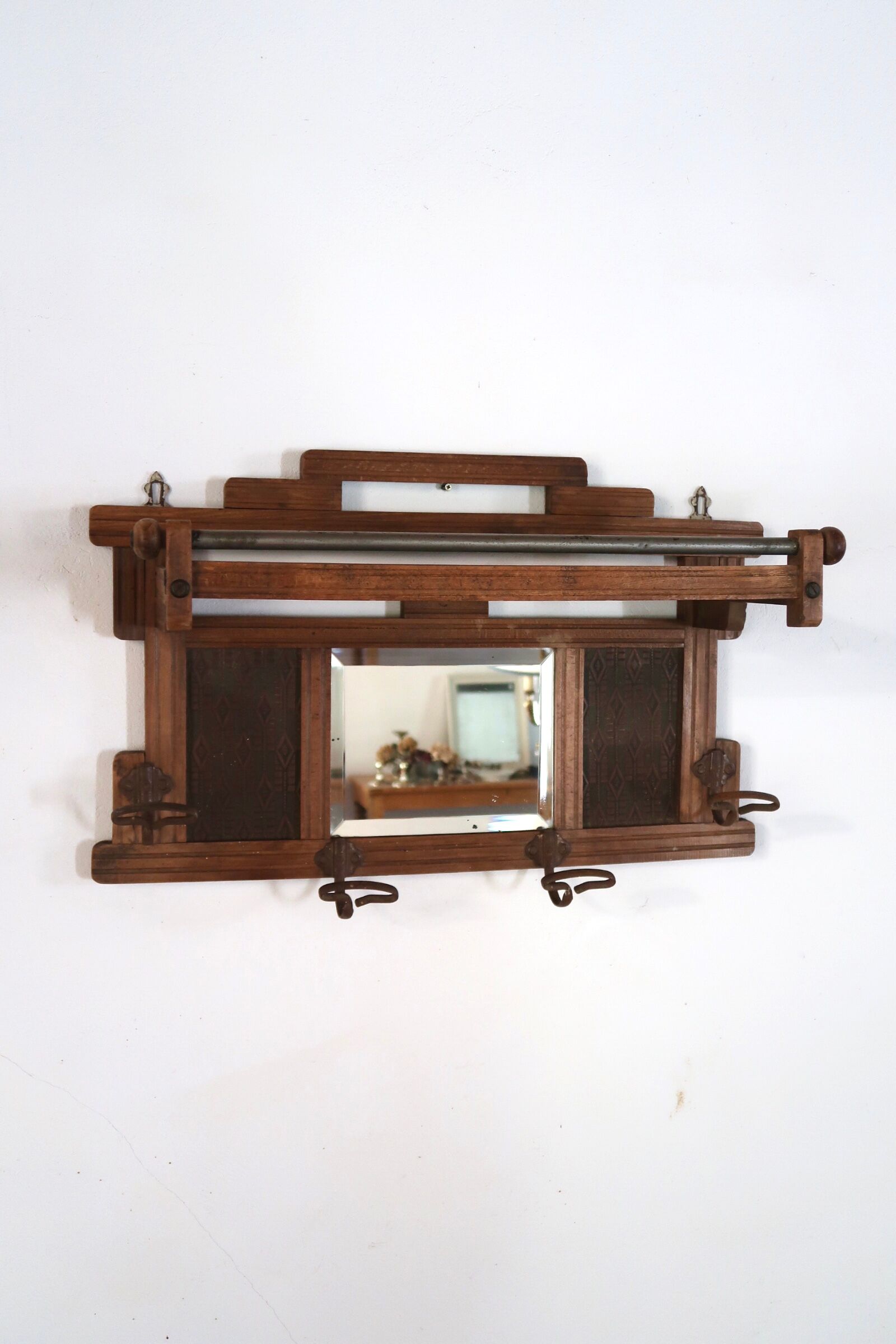 Art Deco wall coat rack