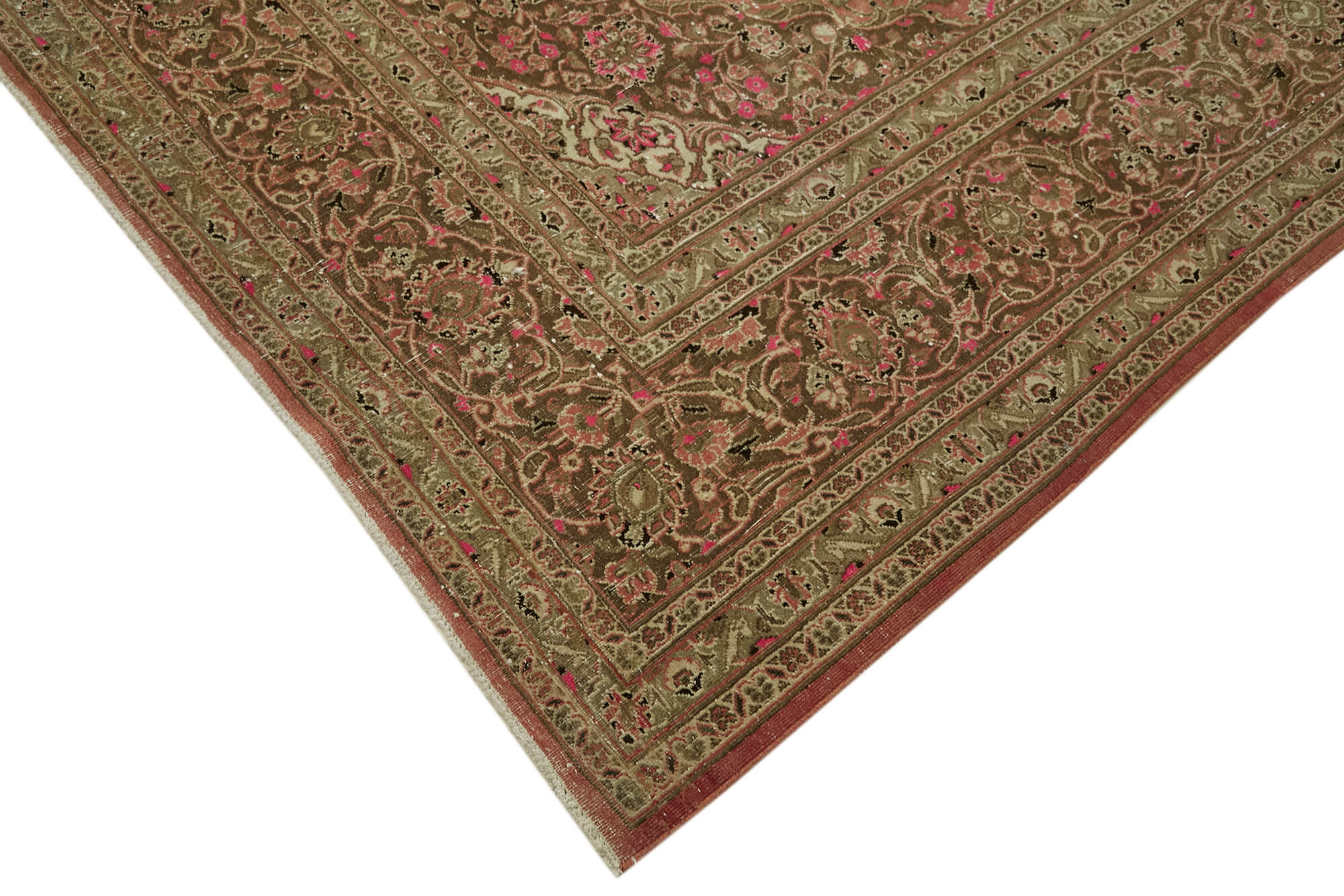 Handmade Oriental Unique 1980s 290 cm x 370 cm Beige Wool Carpet