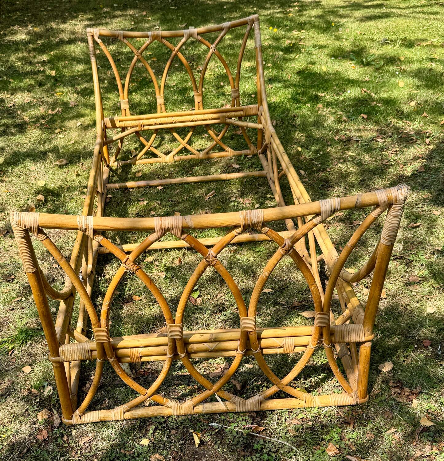 1970s rattan bed - single