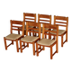 Set of 6 brutalist pine chairs, Hans Frydendal, Danish modernism, 1970s.
