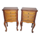 Pair of Louis XV style bedside tables in cherry wood