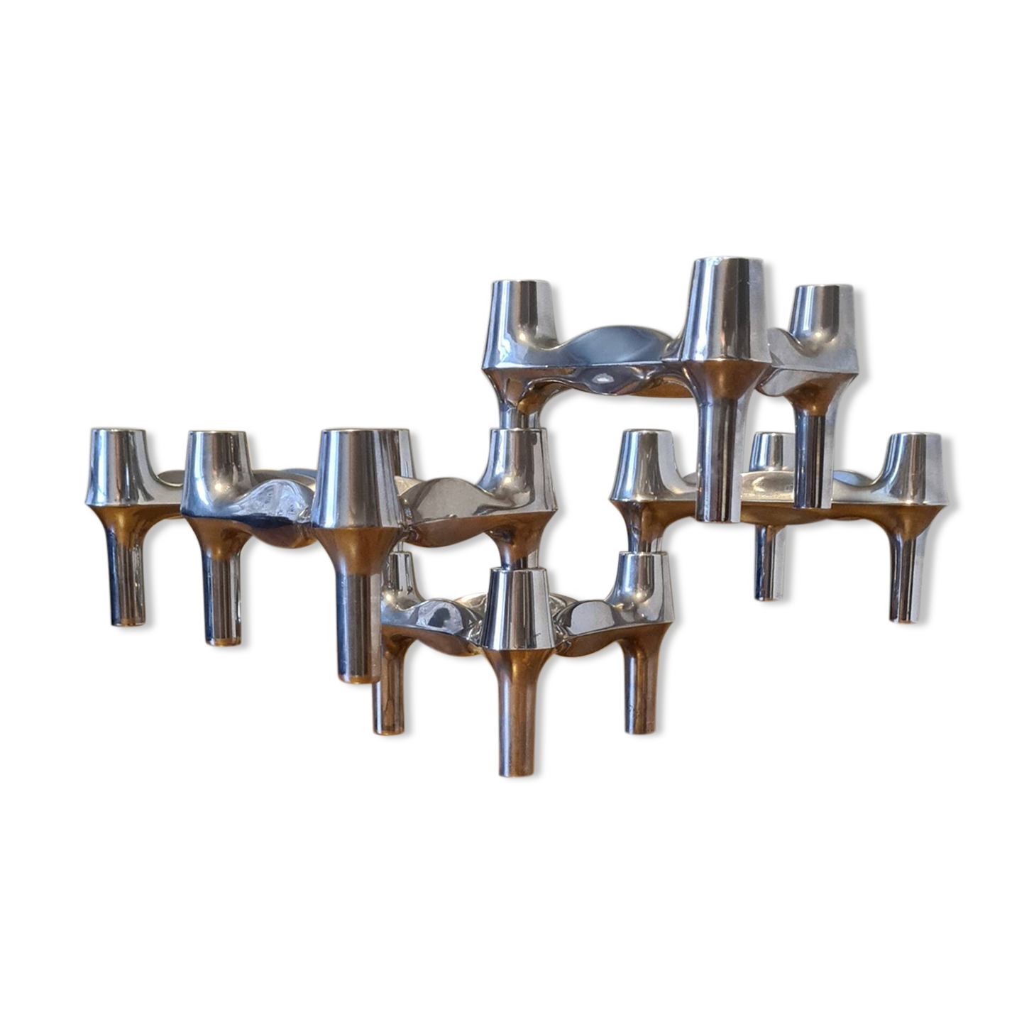 5 vintage Nagel Stoff candle holders