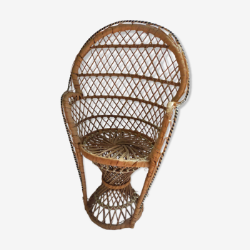 Armchair in rattan and wicker Emmanuelle for doll