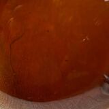 Large amber glass apothecary bottle with spout