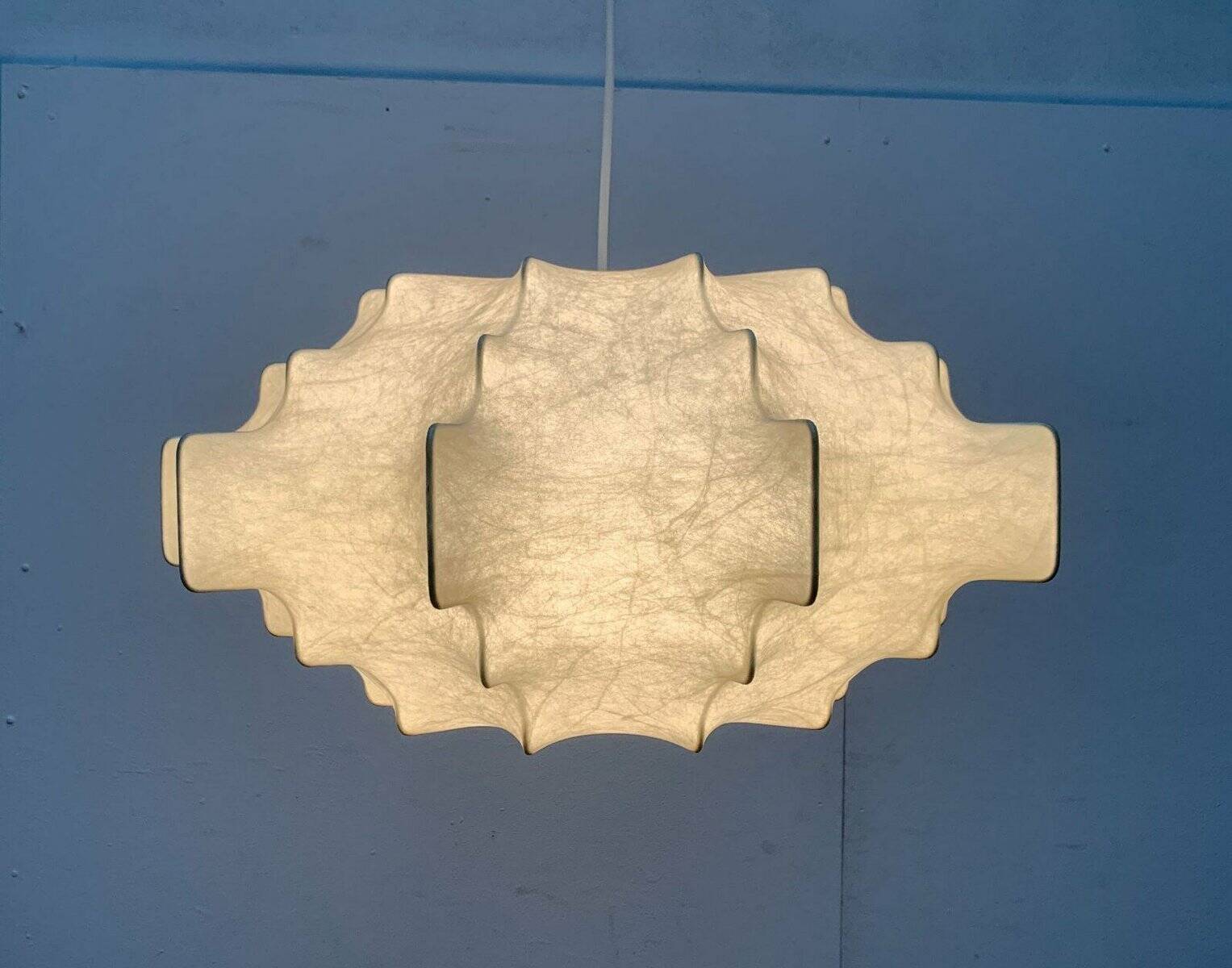 German suspended lamp Cocoon modern mid-century by Friedel Wauer for Goldkant Leuchten, 1960s