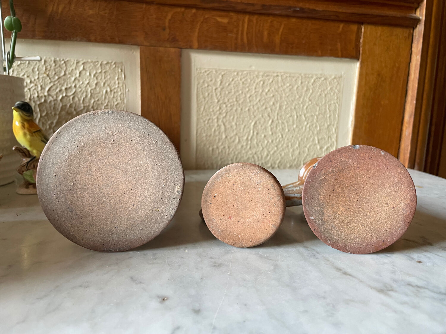 Vintage stoneware candlesticks