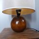 Table lamp foot ball dark solid wood Tournerie du sou, France