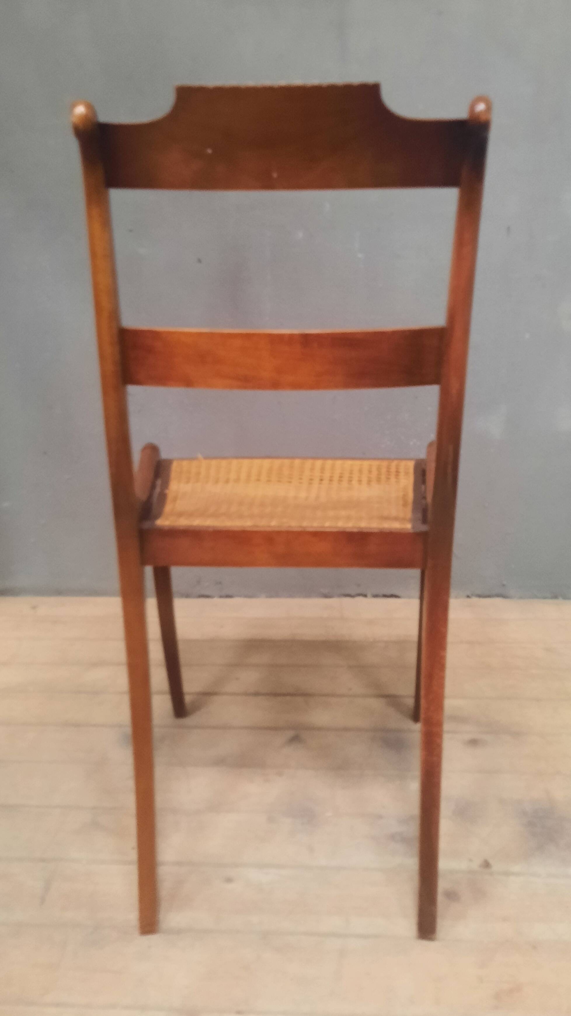 Caned chair from the nineteenth century.