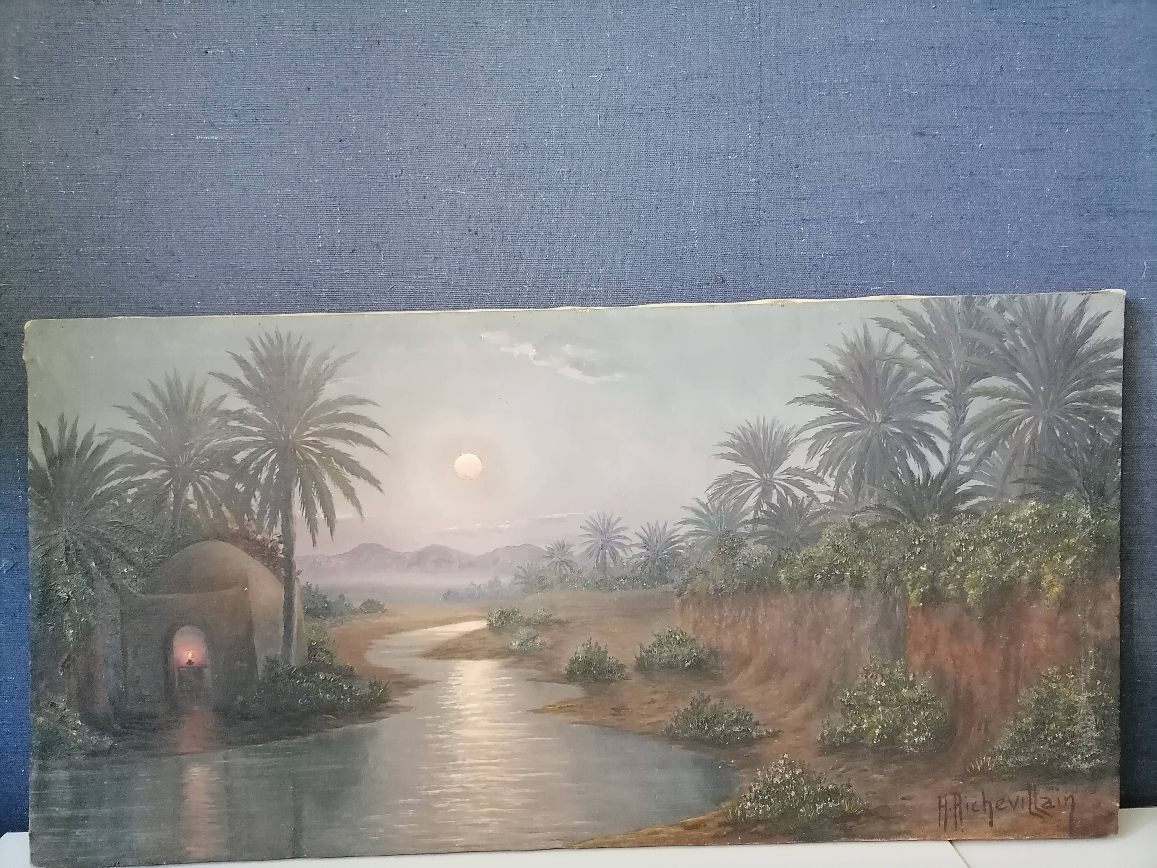 Oil on canvas Signed H. Richevillain