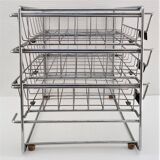 Chrome steel mail sorter, 70s design