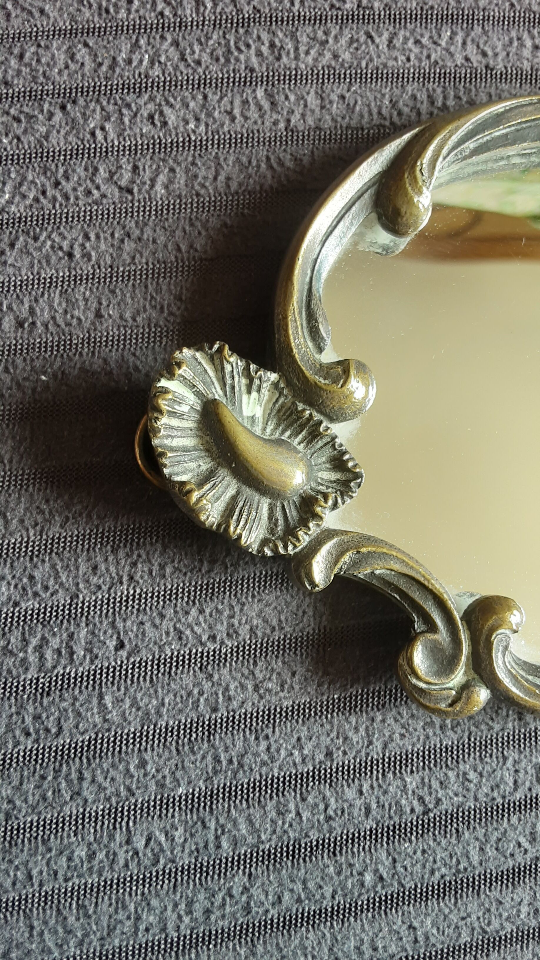 Bronze antique hand mirror