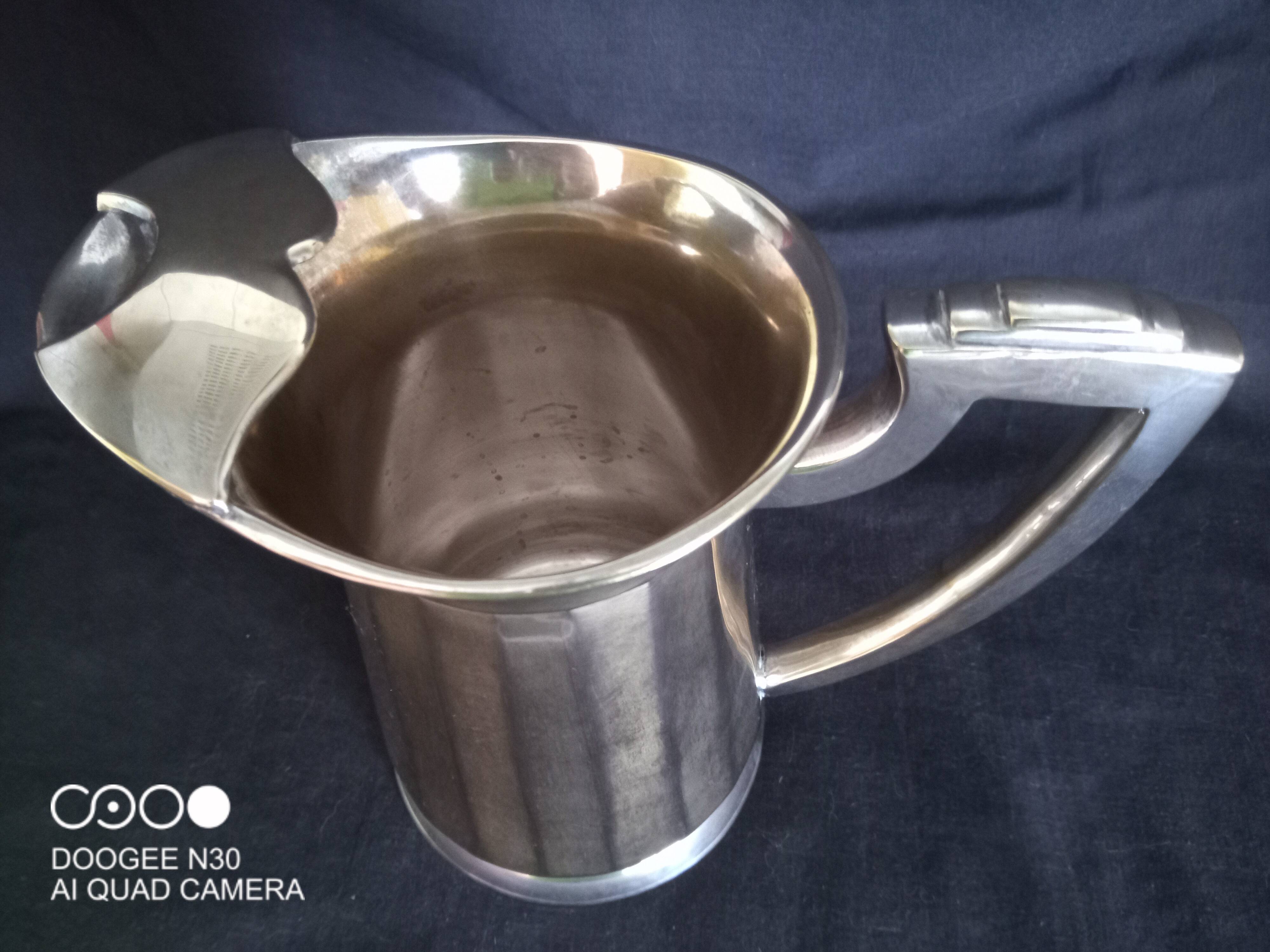Art Deco water carafe in silver metal