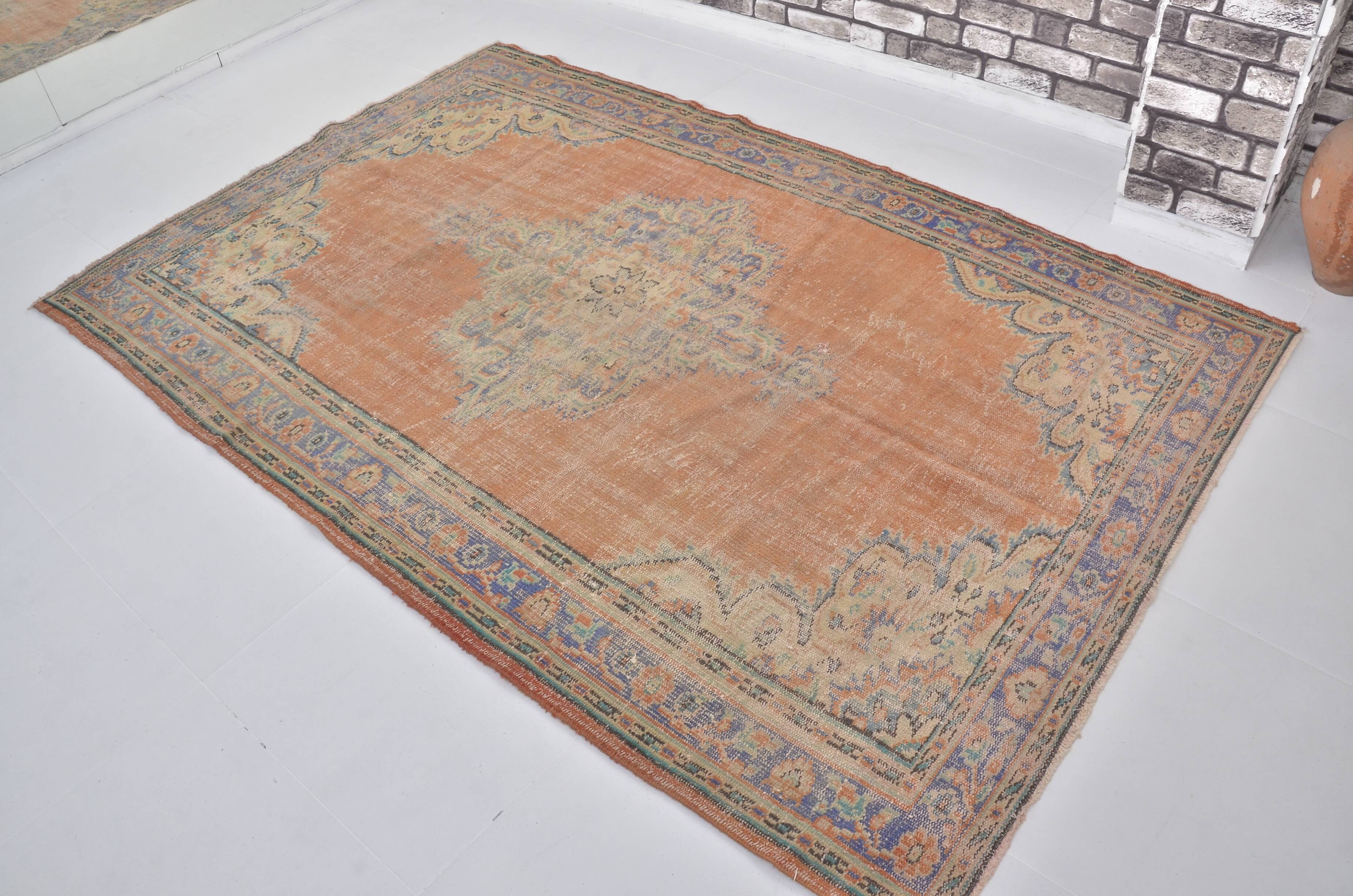 Oushak Turkish Orange Carpet sku 1703