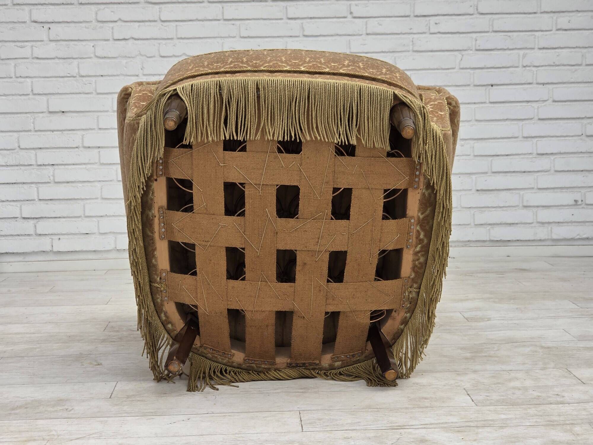 1960s, Danish armchair, furniture velour, beech wood.