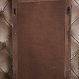 Dark grey wooden trompe l'oeil shutter mirror 1990 / wall decoration object Shutter-style mirror