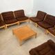 Old modular living room 7 armchairs and vintage Scandinavian design coffee table from the 60s