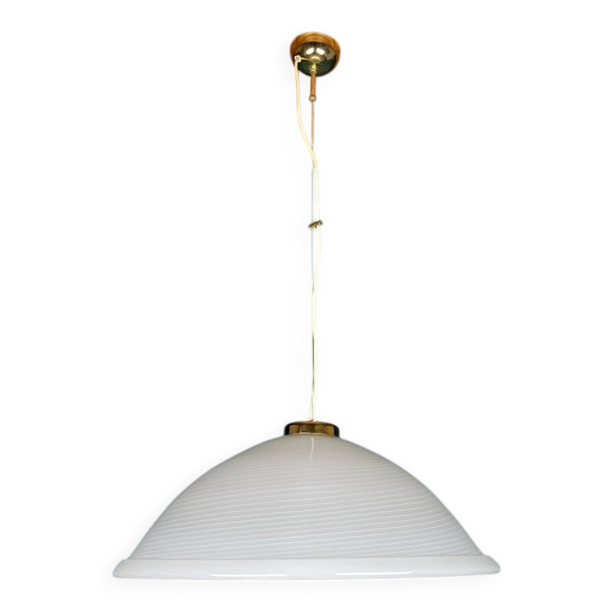 Large swirling Italian Murano glass pendant lamp, 1980s.