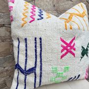 Handmade Berber wool cushion: Moroccan Kilim cushion (45x45cm)