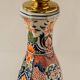 Delft-style ceramic table lamp from France around 1900 with a new blue velvet shade.