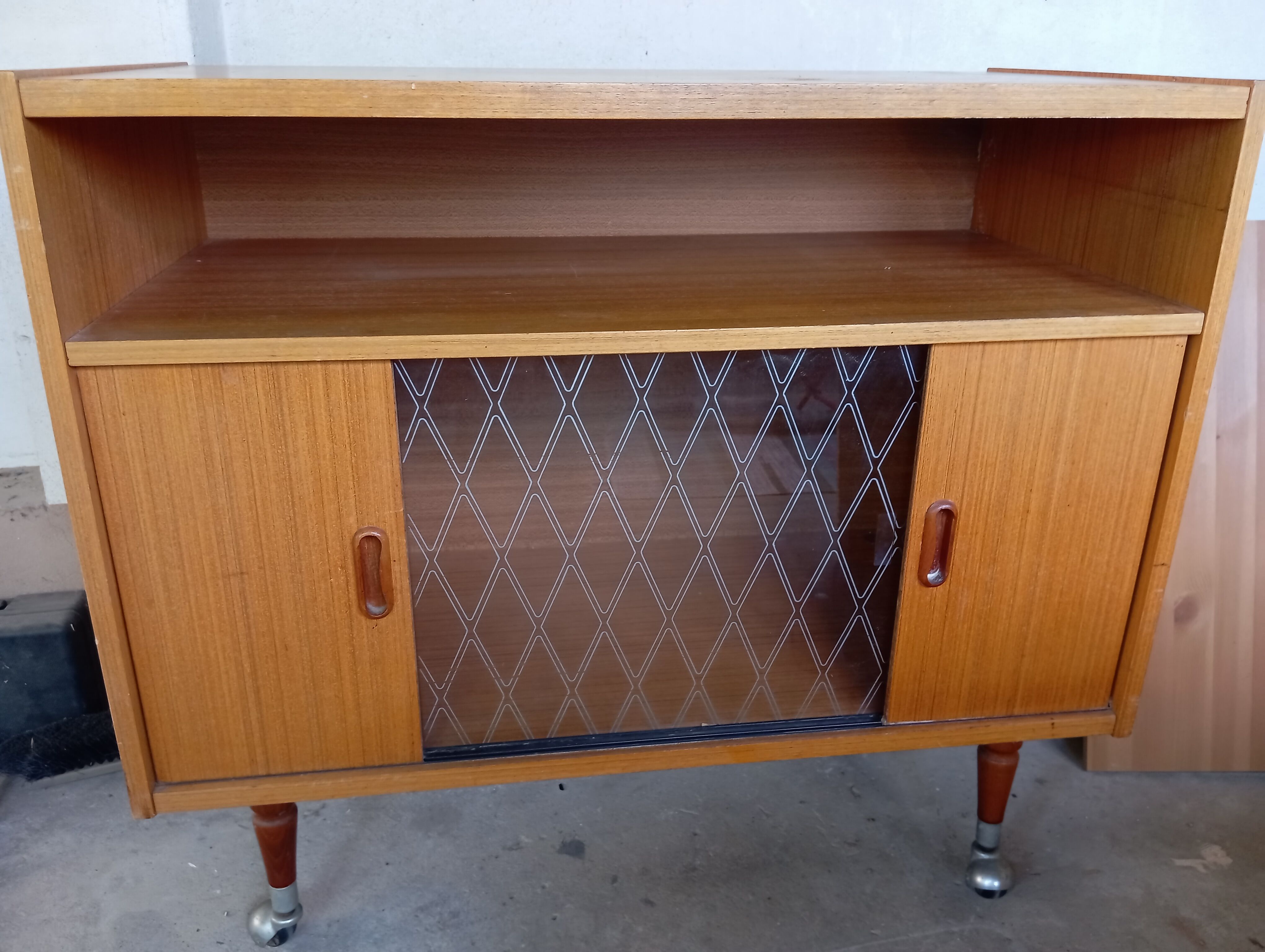 Small low storage or TV unit. 1950s-60s.