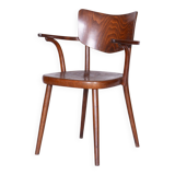 Original ArtDeco Beech Chair with Armrests by Ton, Radomir Hofman, Czechia, 1940s