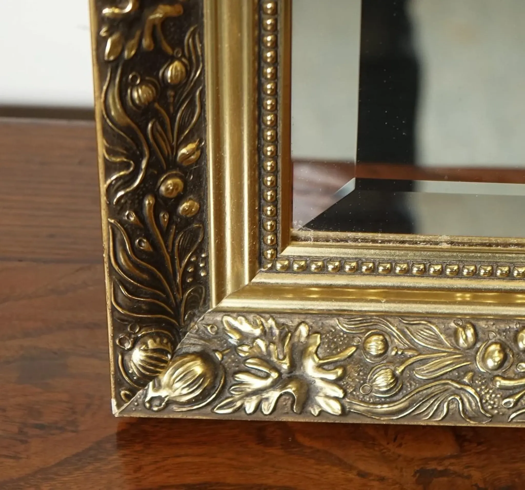 Vintage Wall Mirror Ornate with Sculpted Details